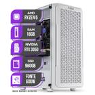 PC Gamer Mancer, AMD RYZEN 5 5500, Placa de Video RTX 3050 6GB, 16GB DDR4, SSD 960GB, Fonte 600W