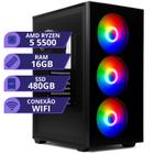 PC Gamer MRP Informática Processador Amd Ryzen 5 Memória 16gb SSD 480gb Placa de Vídeo GT610 Fonte 500W Windows 11