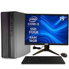 PC Slim Completo MultiPC I5 16GB SSD 512GB Windows 11 C/ Monitor"19, Teclado e Mouse Pro Ideal para Casa ou Escritório