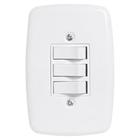 Pct 02 Conjunto de Embutir Pluzie 4x2 3 Interruptor Simples