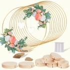 Peça central de casamento GUDELAK Floral Hoop 30 cm com corações de acrílico