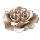 Peca decor de ceramica com flor branco