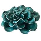 Peca decorativa de ceramica - flor verde 12,5cm x 12cm x 5,3 - BTC Decor