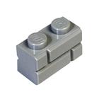 Peças e Elementos LEGO: Tijolo Perfurado Cinza-claro 1x2 (Cinza Pedra Médio) x100