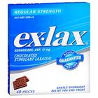 Peças laxantes estimulantes de chocolate Ex-Lax Força regular 48 ct da Novartis Consm Hlth Inc (pacote com 2)