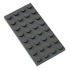 Peças LEGO: Cinzento Escuro (Cinza Pedra Escuro) Placa 4x8