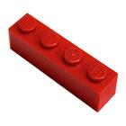 Peças LEGO: Tijolo 1x4 Vermelho (Vermelho Vivo) x50