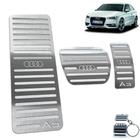 Pedaleira + descanso audi a3 automático 2014 2019 aço inox