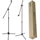 Pedestal Tonante de Microfone Cor Preto Suporte Tripé Girafa Potátil Com Cachimbo Para Usar Igreja Palco Studio