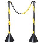 Pedestal zebrado sinalizaçao 2 unidades + 3 mts corrente