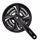 Pedivela Shimano Tourney FC-TX801 48/38/28d 170mm preto com protetor de coroa