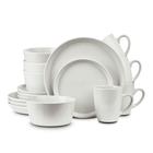 Pedra Lain 16 Peças Grés Redondo Dinnerware Set, Branca de Neve - Stone Lain