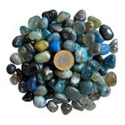 Pedra Natural Ágata Azul Rolada Polida 1-2cms - 250g