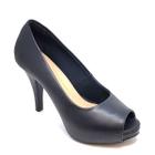 Peep Toe Hellen Suzan Meia Pata Salto 9 Liso