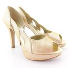 Peeptoe festa dourado 11042 salto alto