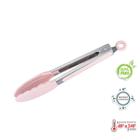 Pegador Inox Com Ponta Em Silicone Rosa 23Cm