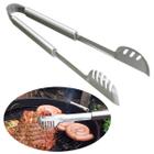 Pegador pinça com cabo longo grande 44cm Inox para churrasco churrasqueira forno grill grelha