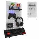 Pegboard Mdf Organizador Setup Gamer Home Office Branco 34x59