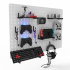 Pegboard Mdf Organizador Setup Gamer Home Office Branco Grd