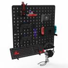 Pegboard MDF Organizador Setup Gamer Home Office Preto 59x59