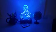 Pelé Rei Futebol Luminária led 16 cores Decoração - Avelar Criações