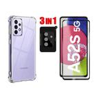 Pelicula de Vidro 3D + Capa Anti Impacto Transparente + Pelicula de Camera p/ Samsung Galaxy A52S 5G