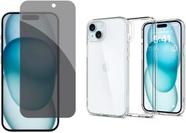 Película De Vidro Privacidade 3D Anti Spy Tela Toda Para iPhone + Capa Capinha Case