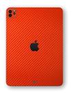 Película Skin iPad Pro 11 2020 Kingshield Textura 3D - Fibra Carbono-Vermelho