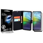 Pelicula Vidro 3D + Capa Carteira PRETA Moto G9 Power XT2097 6.78 - Cell In Power25