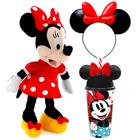 Pelúcia 45cm da Minnie Original Multikids com Copo de Orelhas e Tiara