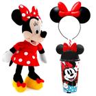 Pelúcia 45cm da Minnie Original Multikids com Copo de Orelhas e Tiara