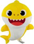 Pelúcia baby shark musical 30cm antialérgico toyng amarelo