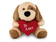 Pelúcia Cachorro Dog Love com Coração 32cm Anti-alérgico