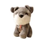 Pelúcia Cachorro Schnauzer Cinza 18cm