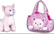 Pelúcia Cutie Handbags Gato Rosa Multikids BR1715