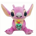 Pelúcia Disney Stitch Angel Rosa e Scrump 33Cm 2+ Fun