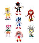 Pelucia sonic shadow tails knuckles boneco 28cm escolha