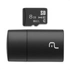 Pen Drive 2 em 1 Leitor USB + Cartão de Memória Classe 4 8GB Preto Multilaser - MC161