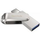 Pen Drive de 32GB Sandisk Dual Drive Luxe SDDDC4-032G-G46 USB-C 3.1 - Prata