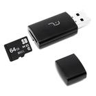 Pen Drive Multilaser 2 em 1 + Micro SD Classe 10 64GB - Preto