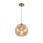 Pendente 20CM E271 Metal Bronze+Vidro Ambar