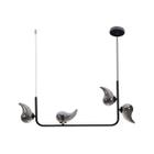 Pendente Angel LT009-SKY Preto Smoky + LED 4X G9 BQ Starlux ST2611