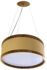 Pendente Antares Rattan de Madeira Redondo Madeluz 40x22 cm Freijó