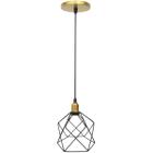 Pendente Aramado Cálice Preto Luminária Lustre Industrial Teto Vintage Dourado Agp Ilumini