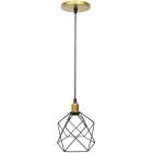 Pendente Aramado Cálice Preto Luminária Lustre Industrial Teto Vintage Dourado Agp Ilumini