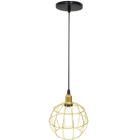 Pendente Aramado Globo Luminária Lustre Luxo Teto Retrô Vintage Dourado Agp Ilumini Industrial