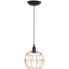 Pendente Aramado Globo Luminária Lustre Teto Retrô Vintage Industrial Balcão Cobre Rose Gold - Agp Ilumini