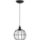 Pendente Aramado Globo Luminária Lustre Teto Retrô Vintage Industrial Balcão Preto