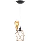 Pendente Aramado Teto Cálice P Luminária Lustre Retrô Balcão + Lâmpada Led ST64 Cobre Rose Gold - Agp Ilumini/Gmh Tr