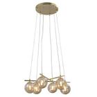 Pendente asta dourado e champagne (d)50cm (a)18cm 6xg9 150w - od039g - Bella Iluminação